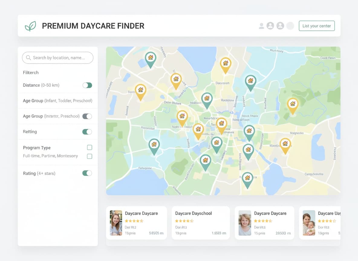 Daycare map interface